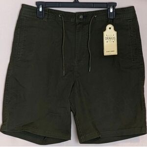 Dravus Dark Green Drawstring Waist Shorts size 30